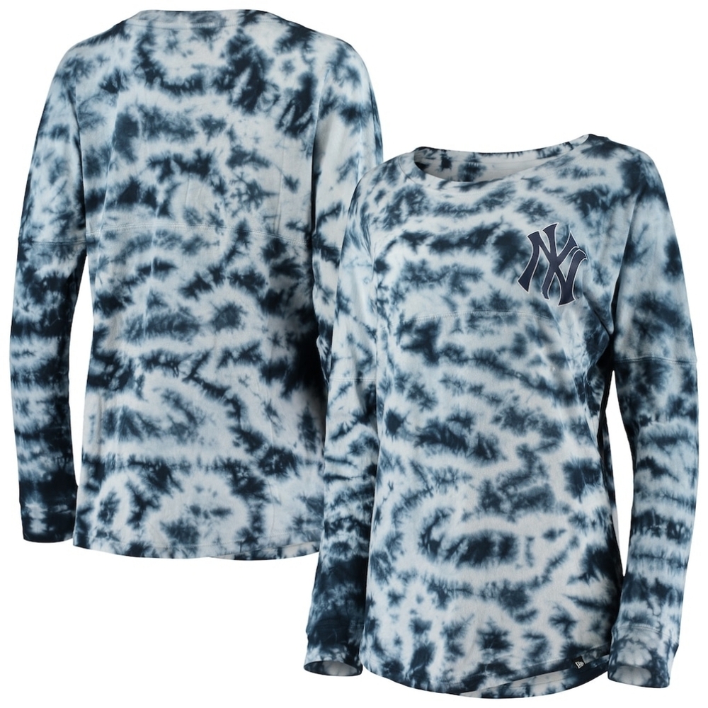 New York Yankees New Era Navy Tie-Dye Long Sleeve Shirt- Size M